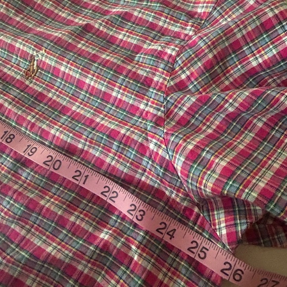 EUC like new Ralph Lauren Pink and Blue plaid Casual Button Down Shirt size XL - Picture 7 of 7
